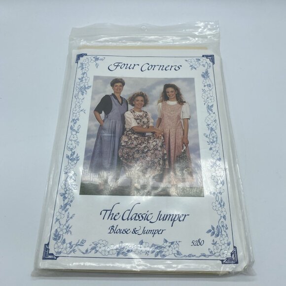 Vintage Four Corners 5280 Sewing Pattern Blouse Jumper Dress Women’s P–XL 1989 - Picture 2 of 6